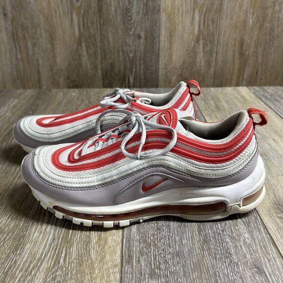 Nike Air Max 97 Womens Size 9 Shoes White Gray Red CI7388-002 Reflective Shoes - Picture 5 of 13